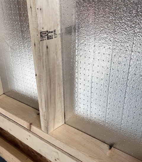 closeup of fasteners on insulation