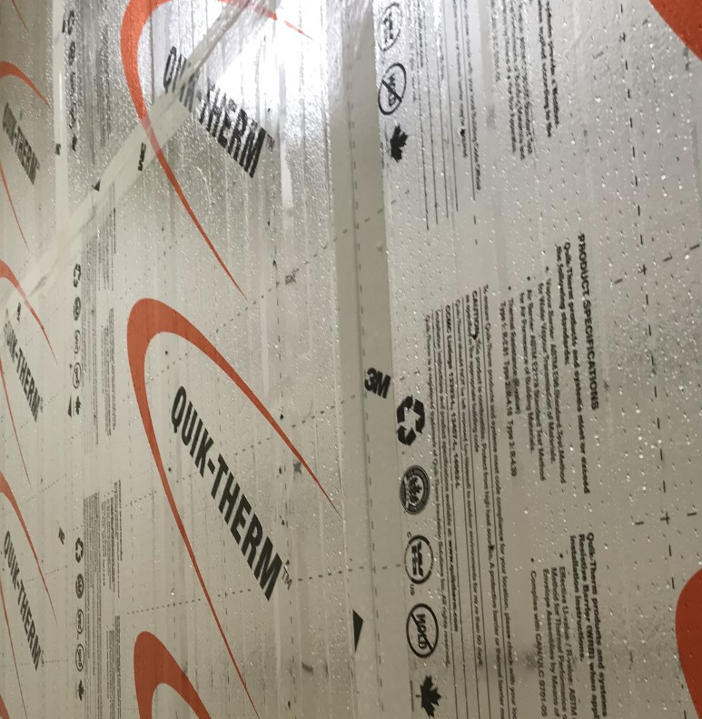closeup of fasteners on insulation