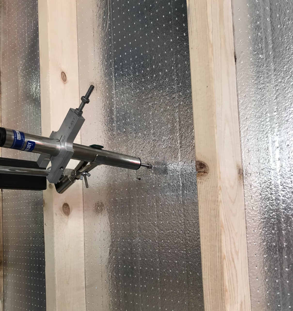 closeup of fasteners on insulation